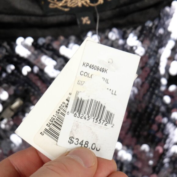 LA Rok Pants Womens Extra Small Silver Sequins Party Club Rave Tights - Picture 12 of 12